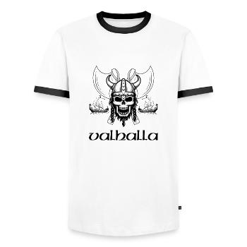 Valhalla - Men's Ringer Shirt - white/black - Front - AI Model Female 172 light (172cm) & AI Model Male 178 dark (178cm)