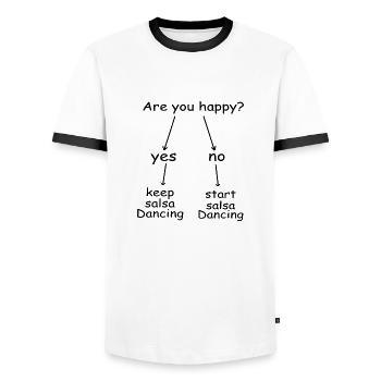 Dancing Dance Music - Men's Ringer Shirt - white/black - Front - AI Model Female 172 light (172cm) & AI Model Male 178 dark (178cm)