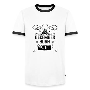 DECEMBER BORN EDITION - T-shirt contrasté Homme - blanc/noir - Devant - AI Model Female 172 light (172cm) & AI Model Male 178 dark (178cm)