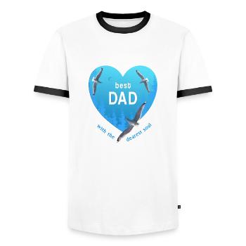 Best Dad Daddy - Men's Ringer Shirt - white/black - Front - AI Model Female 172 light (172cm) & AI Model Male 178 dark (178cm)