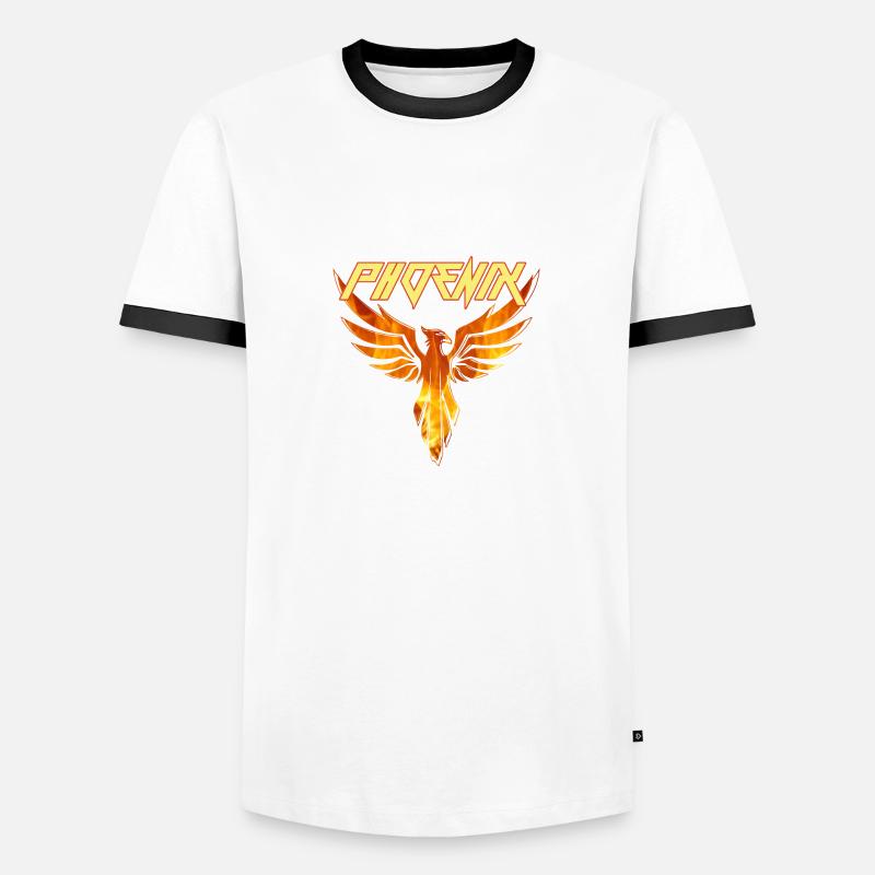 phoenix,phoenix,bird,fire,illustration - Men's Ringer Shirt - white/black