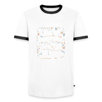 I Was Left Unsupervised White Text - Männer Kontrast-T-Shirt - Weiß/Schwarz - Vorne - AI Model Female 172 light (172cm) & AI Model Male 178 dark (178cm)
