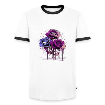 Flowers Women girl power design art female rose - Men's Ringer Shirt - white/black - Front - AI Model Female 172 light (172cm) & AI Model Male 178 dark (178cm)