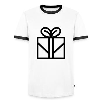 Geschenk-Icon-Box - Männer Kontrast-T-Shirt - Weiß/Schwarz - Vorne - AI Model Female 172 light (172cm) & AI Model Male 178 dark (178cm)
