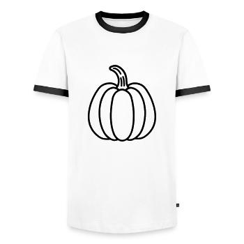 citrouille - T-shirt contrasté Homme - blanc/noir - Devant - AI Model Female 172 light (172cm) & AI Model Male 178 dark (178cm)