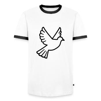 Dove - Men's Ringer Shirt - white/black - Front - AI Model Female 172 light (172cm) & AI Model Male 178 dark (178cm)