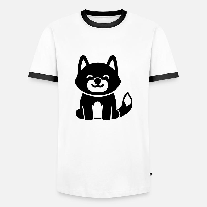 Hund - Männer Kontrast-T-Shirt - Weiß/Schwarz