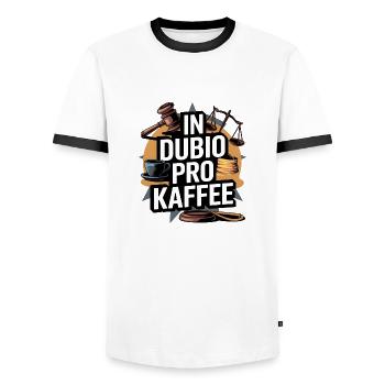 Kaffee Spruch Richter Jurist lustig Gericht - Männer Kontrast-T-Shirt - Weiß/Schwarz - Vorne - AI Model Female 172 light (172cm) & AI Model Male 178 dark (178cm)