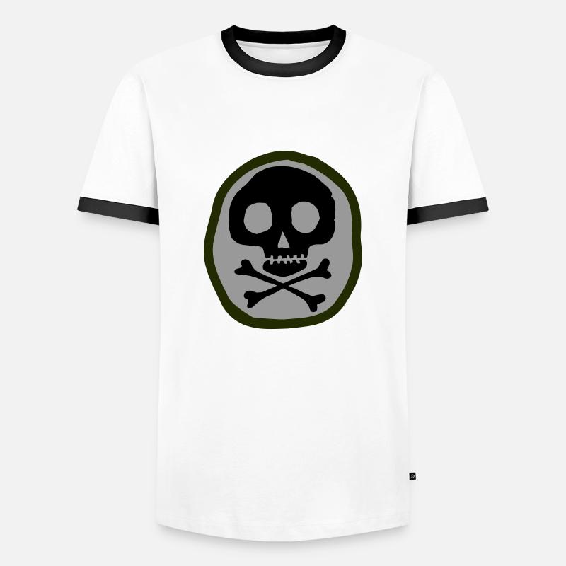 Schädel und Knochen - Männer Kontrast-T-Shirt - Weiß/Schwarz