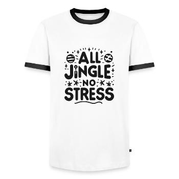 Alles Jingle Kein Stress - Männer Kontrast-T-Shirt - Weiß/Schwarz - Vorne - AI Model Female 172 light (172cm) & AI Model Male 178 dark (178cm)