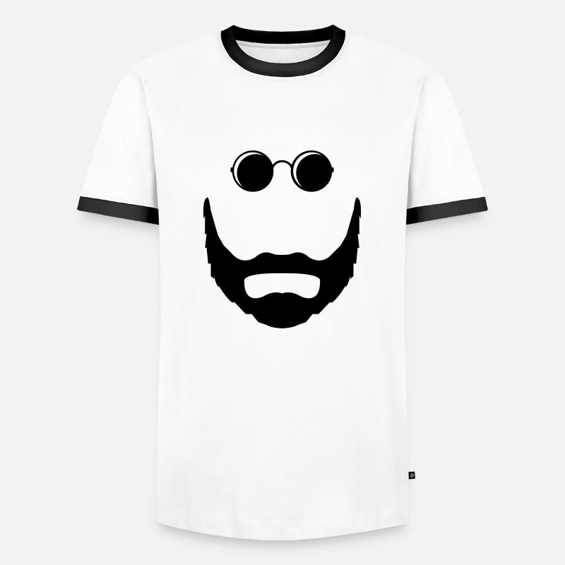 bart sonnenbrille - Männer Kontrast-T-Shirt - Weiß/Schwarz