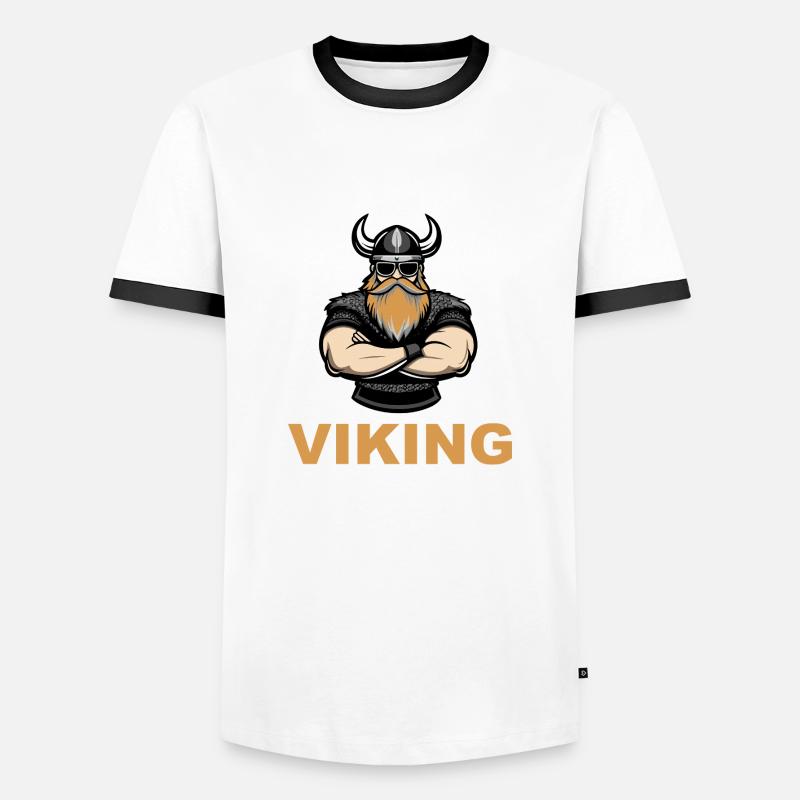 wikinger warrior 1 - Männer Kontrast-T-Shirt - Weiß/Schwarz