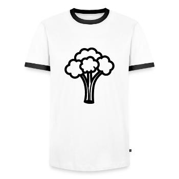 Brokkoli - Männer Kontrast-T-Shirt - Weiß/Schwarz - Vorne - AI Model Female 172 light (172cm) & AI Model Male 178 dark (178cm)