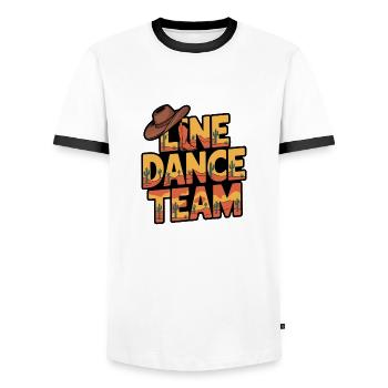 Groupe de danse en ligne Danse familiale en équipe - T-shirt contrasté Homme - blanc/noir - Devant - AI Model Female 172 light (172cm) & AI Model Male 178 dark (178cm)