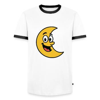 Moon Comic - Men's Ringer Shirt - white/black - Front - AI Model Female 172 light (172cm) & AI Model Male 178 dark (178cm)