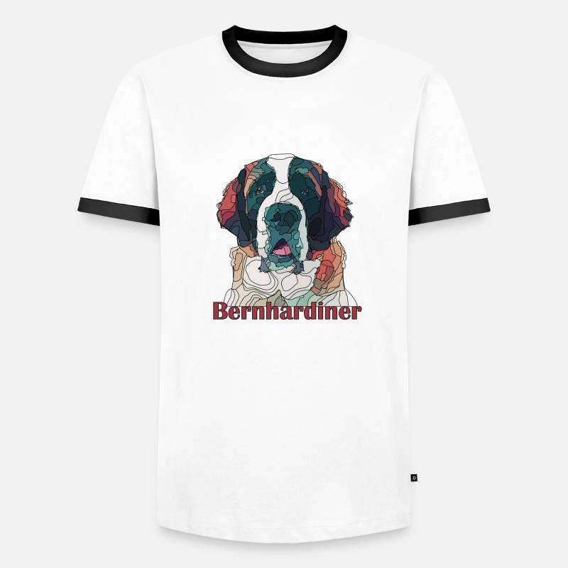 St. bernard - Men's Ringer Shirt - white/black