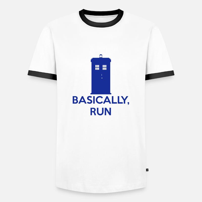 Basically, Run - Männer Kontrast-T-Shirt - Weiß/Schwarz