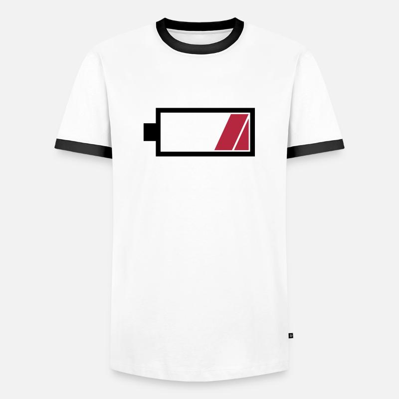 Battery empty - Men's Ringer Shirt - white/black
