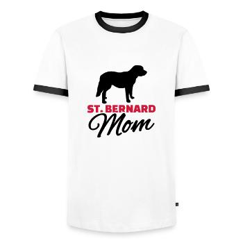 St. Bernard Mom - Men's Ringer Shirt - white/black - Front - AI Model Female 172 light (172cm) & AI Model Male 178 dark (178cm)