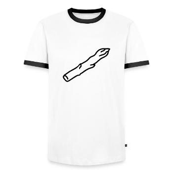 Asperges - Line - T-shirt contrasté Homme - blanc/noir - Devant - AI Model Female 172 light (172cm) & AI Model Male 178 dark (178cm)