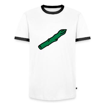 Asperges vertes - T-shirt contrasté Homme - blanc/noir - Devant - AI Model Female 172 light (172cm) & AI Model Male 178 dark (178cm)