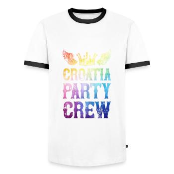 Croatie Dit de l’équipe du parti - T-shirt contrasté Homme - blanc/noir - Devant - AI Model Female 172 light (172cm) & AI Model Male 178 dark (178cm)