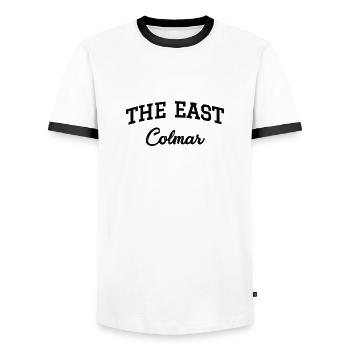 THE EAST Colmar - T-shirt contrasté Homme - blanc/noir - Devant - AI Model Female 172 light (172cm) & AI Model Male 178 dark (178cm)