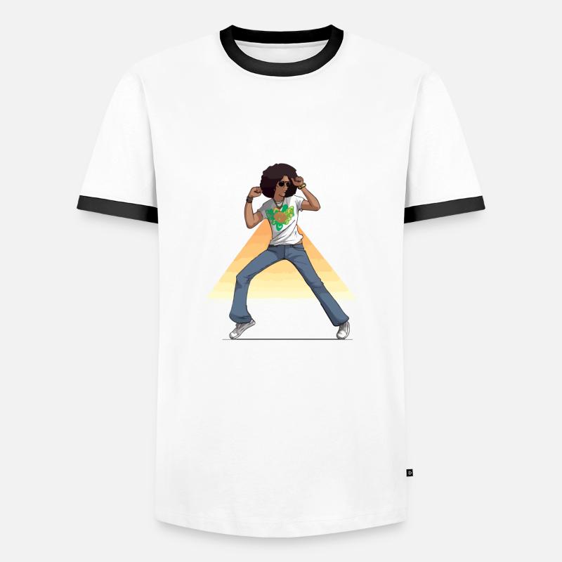 Max disco dancer - Men's Ringer Shirt - white/black