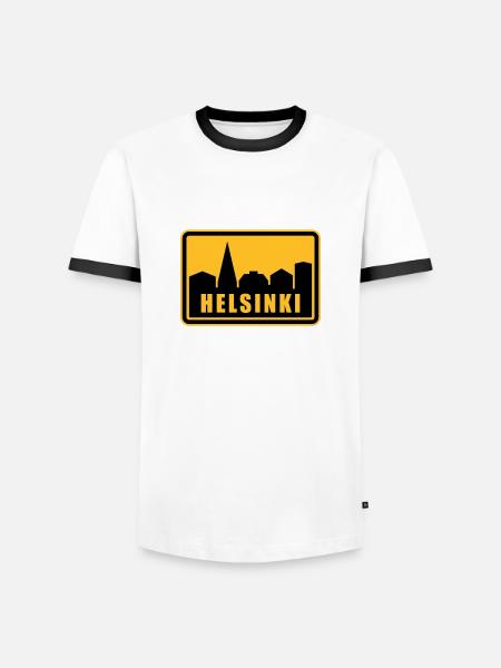 Helsinki - Men's Ringer Shirt - white/black