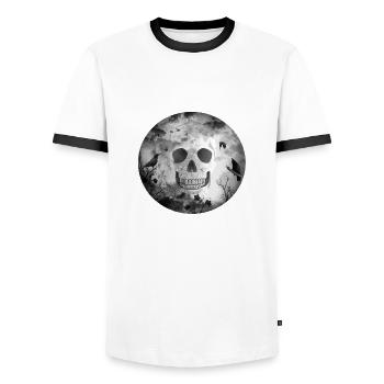 Gothique noir foncé GOTH - T-shirt contrasté Homme - blanc/noir - Devant - AI Model Female 172 light (172cm) & AI Model Male 178 dark (178cm)