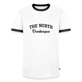 DER NORDEN Dünkirchens - Männer Kontrast-T-Shirt - Weiß/Schwarz - Vorne - AI Model Female 172 light (172cm) & AI Model Male 178 dark (178cm)