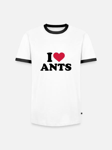 I love Ants - Men's Ringer Shirt - white/black
