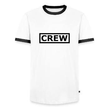 Crew - T-shirt contrasté Homme - blanc/noir - Devant - AI Model Female 172 light (172cm) & AI Model Male 178 dark (178cm)