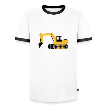 Excavateur - T-shirt contrasté Homme - blanc/noir - Devant - AI Model Female 172 light (172cm) & AI Model Male 178 dark (178cm)