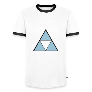 Hipster Triangle - T-shirt contrasté Homme - blanc/noir - Devant - AI Model Female 172 light (172cm) & AI Model Male 178 dark (178cm)