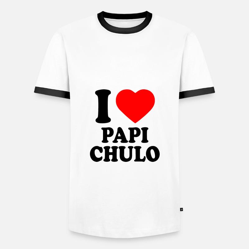 I love papi chulo - Men's Ringer Shirt - white/black