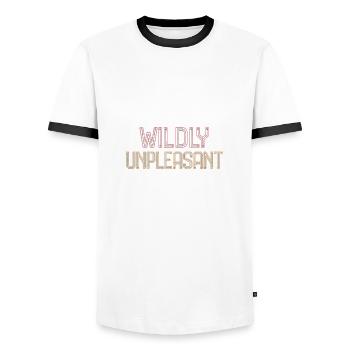 Wildly Unpleasant 5 - Männer Kontrast-T-Shirt - Weiß/Schwarz - Vorne - AI Model Female 172 light (172cm) & AI Model Male 178 dark (178cm)