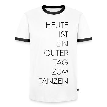 Guter Tag zum Tanzen - Männer Kontrast-T-Shirt - Weiß/Schwarz - Vorne - AI Model Female 172 light (172cm) & AI Model Male 178 dark (178cm)