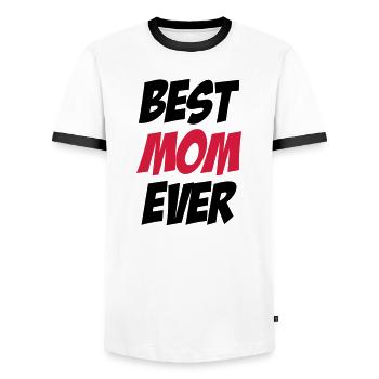 Best Mom Ever - T-shirt contrasté Homme - blanc/noir - Devant - AI Model Female 172 light (172cm) & AI Model Male 178 dark (178cm)