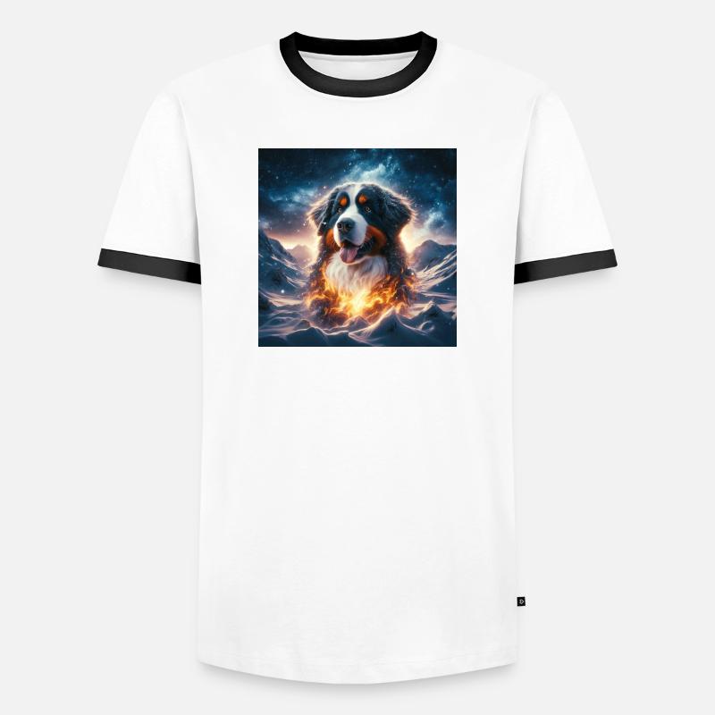 Bernese mountain dog - Men's Ringer Shirt - white/black