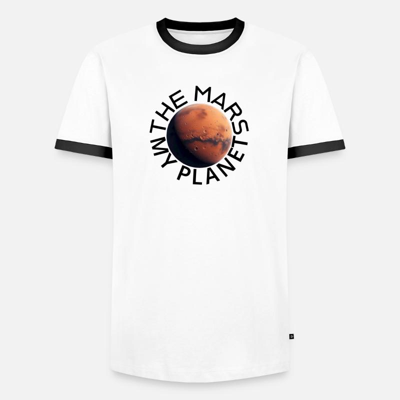 Martian surface with craters - Men's Ringer Shirt - white/black