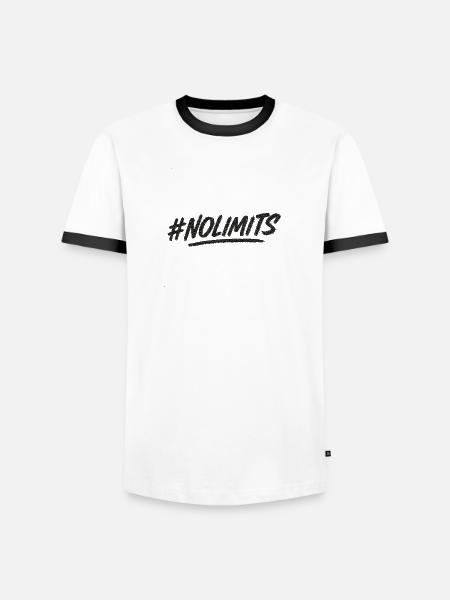 NoLimits Brush Schriftzug - Männer Kontrast-T-Shirt - Weiß/Schwarz