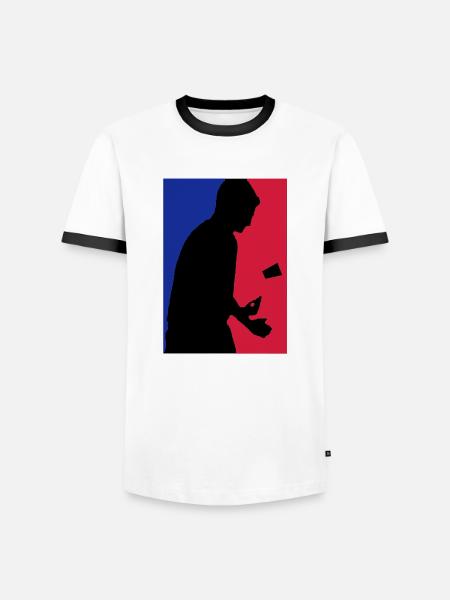 Flip Cup - Männer Kontrast-T-Shirt - Weiß/Schwarz