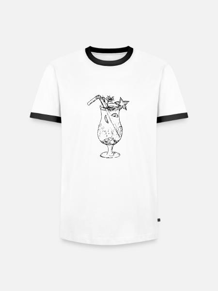 Frischer Limetten Cocktail - Männer Kontrast-T-Shirt - Weiß/Schwarz