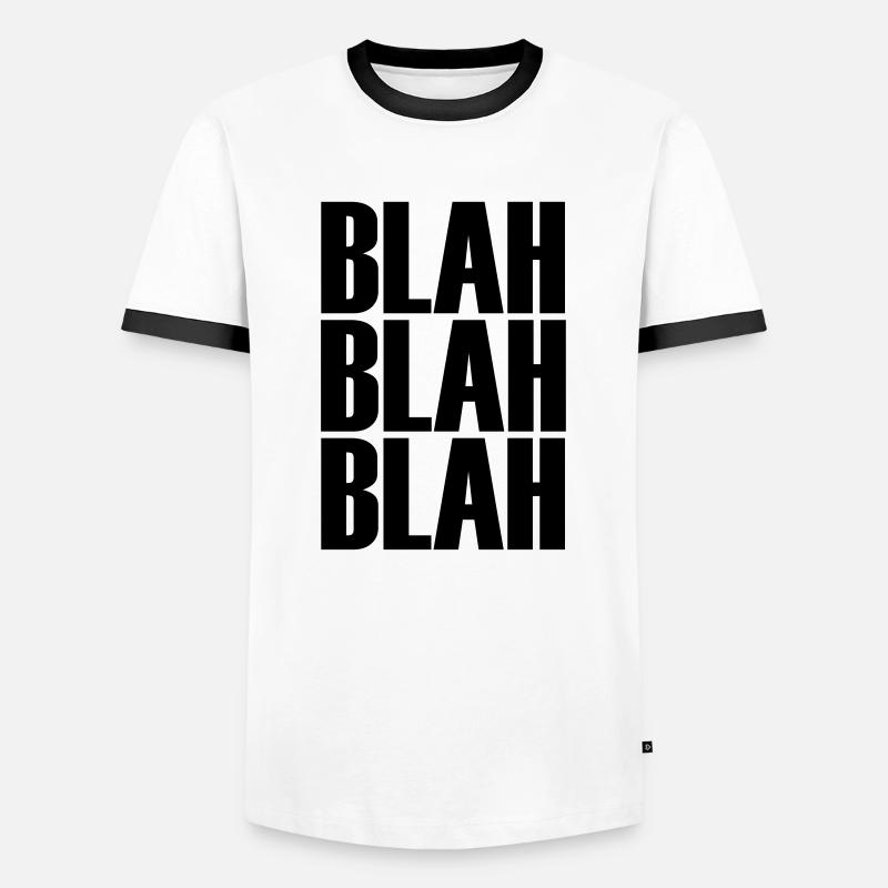 blah blah blah POP - Männer Kontrast-T-Shirt - Weiß/Schwarz