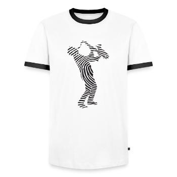 Saxophon - Männer Kontrast-T-Shirt - Weiß/Schwarz - Vorne - AI Model Female 172 light (172cm) & AI Model Male 178 dark (178cm)