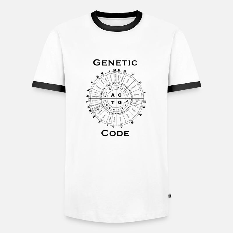 Genetic code - Men's Ringer Shirt - white/black