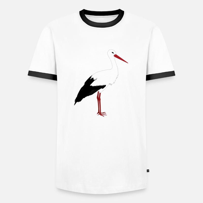 Stork stands - Men's Ringer Shirt - white/black
