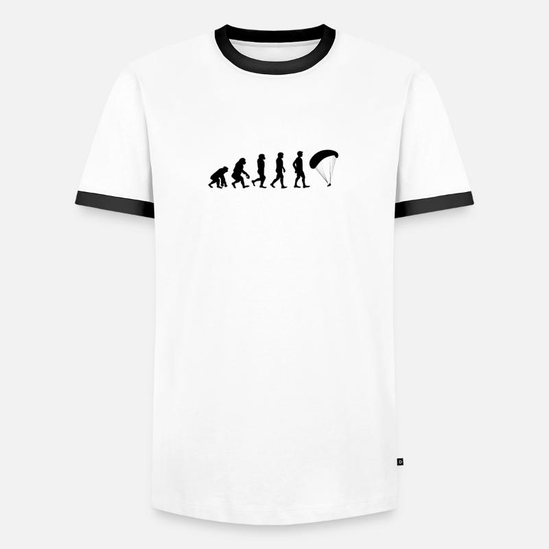 Evolution paraglider - Men's Ringer Shirt - white/black