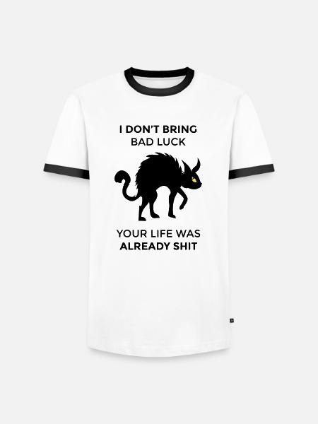 Schwarze Katze Katzenliebhaber Geschenkidee - Männer Kontrast-T-Shirt - Weiß/Schwarz